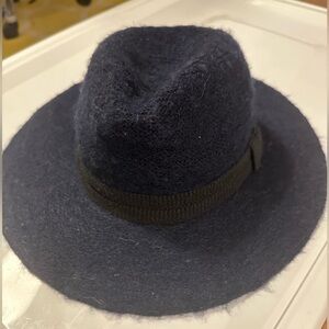 Anthropologie Dark Blue Fedora Hat